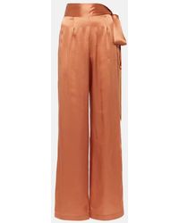 ‎Taller Marmo - Pantaloni Verdi in raso di seta - Lyst