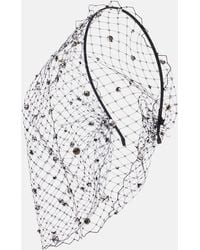 Jennifer Behr - Stella Embellished Fishnet Headband - Lyst