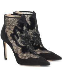jimmy choo inca f suede & mesh bootie