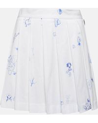 Vetements - Printed Pleated Cotton Miniskirt - Lyst