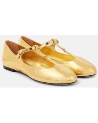 Chloé - Mary-Jane-Ballerinas Marcie Aus Metallic-Leder - Lyst
