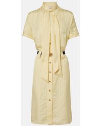 Versace - Greca Jacquard Satin Shirt Dress - Lyst