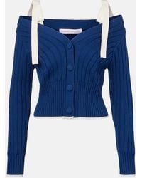Carolina Herrera - Bow-Detail Cotton And Wool Cardigan - Lyst