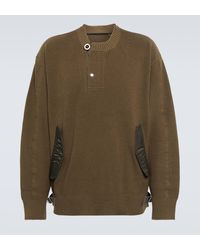 Sacai - Ribbed-knit Cotton-blend Sweater - Lyst