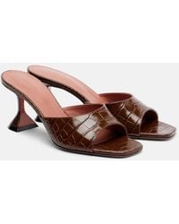 AMINA MUADDI - Lupita Croc-Effect Leather Mules - Lyst