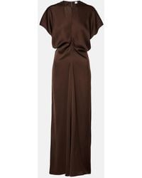 TOTEME - Draped Satin Maxi Dress - Lyst
