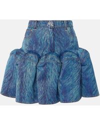 Area - Embellished Fur-printed Miniskirt - Lyst