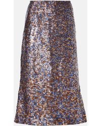 Dries Van Noten - Sequined Wool-Blend Midi Skirt - Lyst