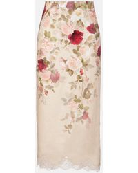 Zimmermann - Hypnotic Floral Linen Pencil Skirt - Lyst