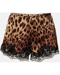 Dolce & Gabbana - Leopard-Print Silk-Blend Shorts - Lyst