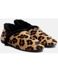 Yves Salomon - Shearling-Lined Calf Hair Slip-On Shoes - Lyst