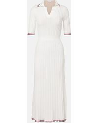 Brunello Cucinelli - Ribbed-Knit Cotton Midi Dress - Lyst