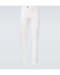Brunello Cucinelli - Cotton-Blend Slim Pants - Lyst