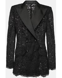 Dolce & Gabbana - Floral Double-breasted Lace Blazer - Lyst
