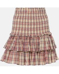 Isabel Marant - Mini-Jupe Naomi En Coton A Carreaux - Lyst