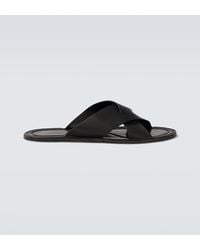 The Row - Malick Cross Leather Sandals - Lyst