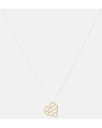 Aliita - Corazon Rayado Brillante 9kt Gold Necklace With Diamond - Lyst