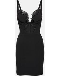 Nensi Dojaka - Ruffled Cutout Jersey Minidress - Lyst