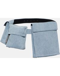 The Attico - Leather-trimmed Denim Belt Bag - Lyst
