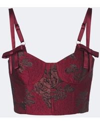 Rebecca Vallance - Waverly Floral Cloque Bustier Top - Lyst