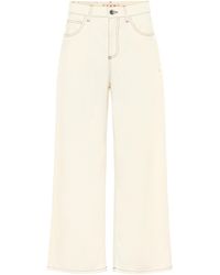 Marni High-Rise Jeans mit weitem Bein - Natur