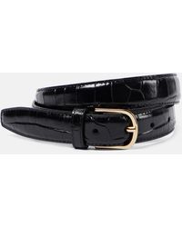 TOTEME - Slim Croc-Effect Leather Belt - Lyst