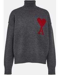 Ami Paris - Ami De Cour Wool Turtleneck Sweater - Lyst