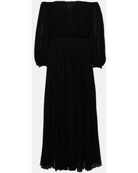 Chloé - Off-shoulder Virgin Wool Midi Dress - Lyst