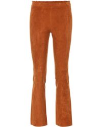 Stouls Schlaghose Larry aus Veloursleder - Braun