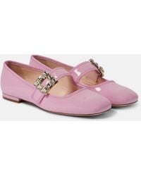 Roger Vivier - Tres Vivier Patent Leather Ballet Flats - Lyst