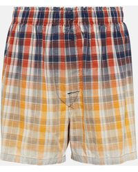 Maison Margiela - Checked Cotton Shorts - Lyst