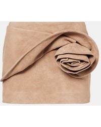 Magda Butrym - Minigonna in pelle con applicazione floreale - Lyst