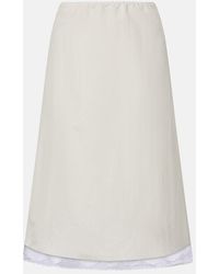 Magda Butrym - Lace-Trimmed Silk-Blend Midi Skirt - Lyst