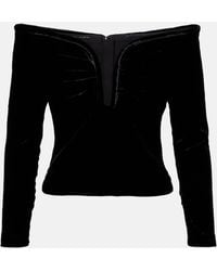 Roland Mouret - Off-Shoulder-Top Aus Samt - Lyst