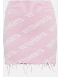 Vetements - Minigonna in lana con logo - Lyst