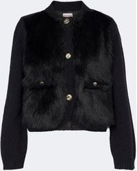 Moncler - Down-Paneled Alpaca And Wool-Blend Cardigan - Lyst
