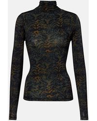 Ulla Johnson - Aurelia Printed Jersey Turtleneck Top - Lyst
