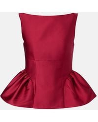Roland Mouret - Peplum Taffeta Top - Lyst