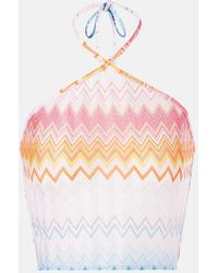 Missoni - Zigzag Halterneck Crop Top - Lyst