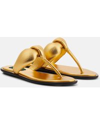 Emilio Pucci - Metallic Leather Thong Sandals - Lyst