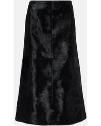 TOTEME - Paneled Calf Hair Midi Skirt - Lyst