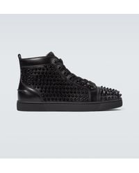 Christian Louboutin - High-Top Sneakers Louis Spikes aus Leder - Lyst