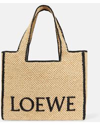 Loewe - Paula's Ibiza - Borsa Large in rafia - Lyst