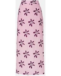Cala De La Cruz - Magda Floral Linen Maxi Skirt - Lyst