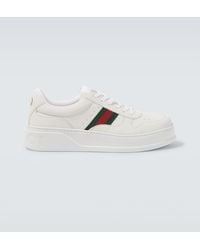 Gucci - Sneakers Web Stripe Aus Leder - Lyst