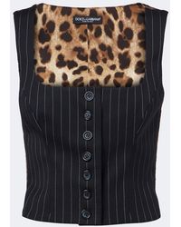 Dolce & Gabbana - Pinstriped Wool-Blend Vest - Lyst