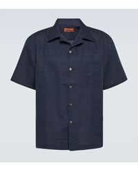 Missoni - Camisa bowling de algodon y lino en zigzag - Lyst