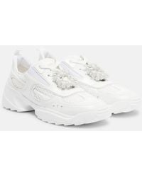 Roger Vivier - Viv' On The Run Leather-Trimmed Sneakers - Lyst