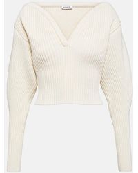 Alaïa - Ribbed-Knit Wool-Blend Sweater - Lyst