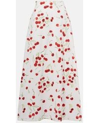 Adriana Degreas - Printed Cotton High-Rise Maxi Skirt - Lyst
